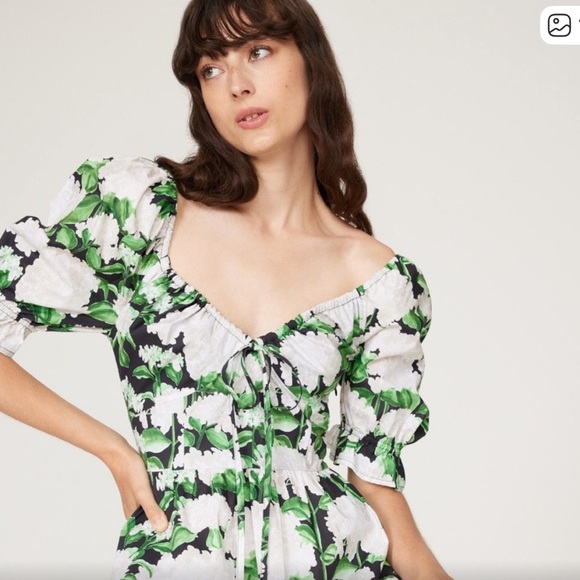 Hill House Dresses & Skirts - Hill House hydrangea Green and White Floral Dress